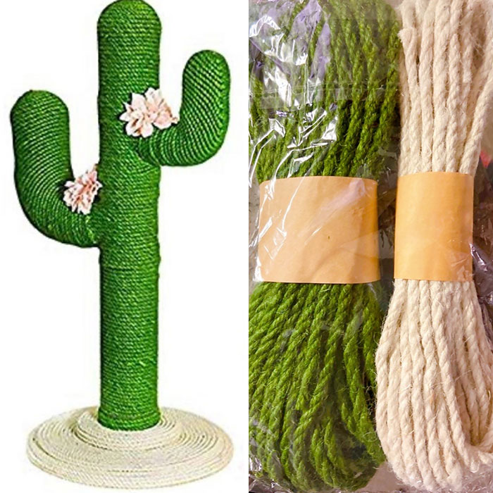 My Wife Gets Wine Drunk And Orders Stuff From Instagram Ads. She Ordered This Cactus Cat Scratcher And Two Months Later She Received Just A Bag Of Rope With No Instructions, Or Wood, Or Packing Slip