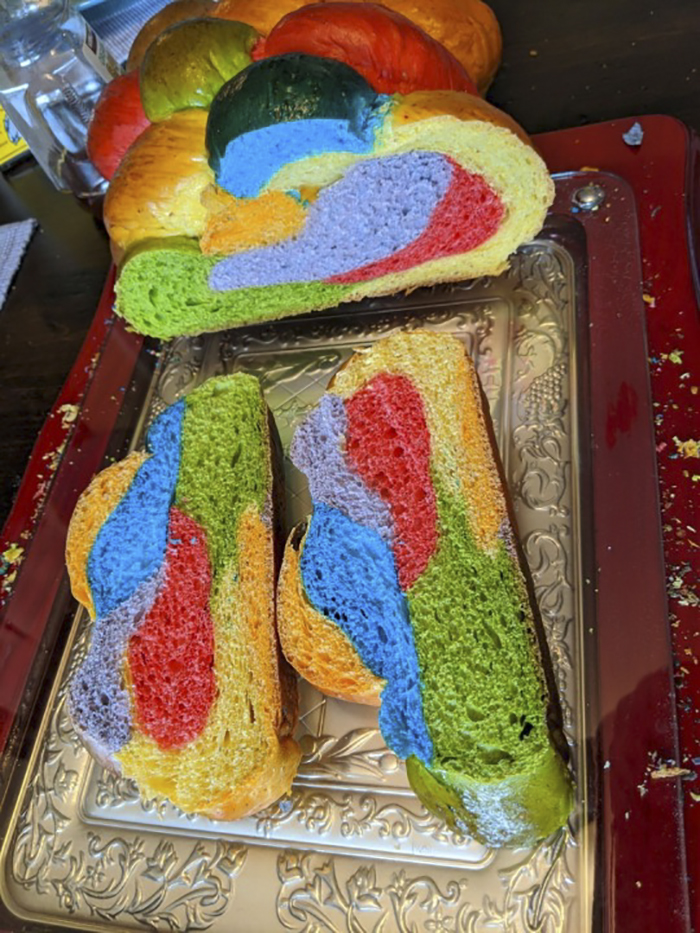 People Applaud This Mom Who Baked A Rainbow Challah To Celebrate Pride Month