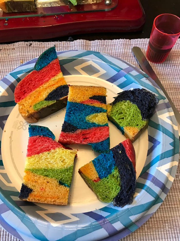 People Applaud This Mom Who Baked A Rainbow Challah To Celebrate Pride Month