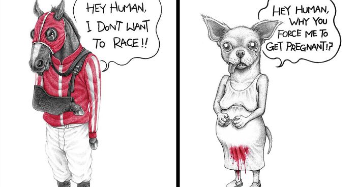 Artist Tries To Raise Awareness About Animal Abuse With These 33  Uncomfortable Illustrations | Bored Panda