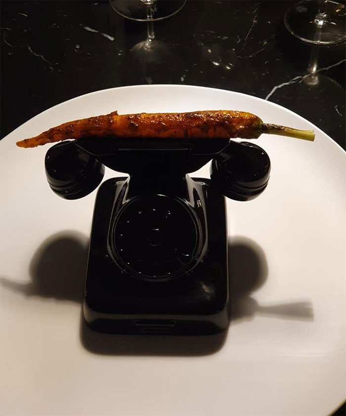 Carrot Served On A Telephone
