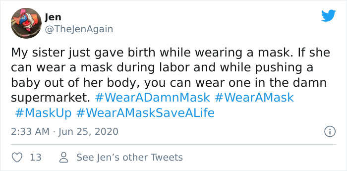Moms Who Gave Birth Wearing Masks Respond To Those Refusing To Wear Them For 5 Minutes With Savage Tweets