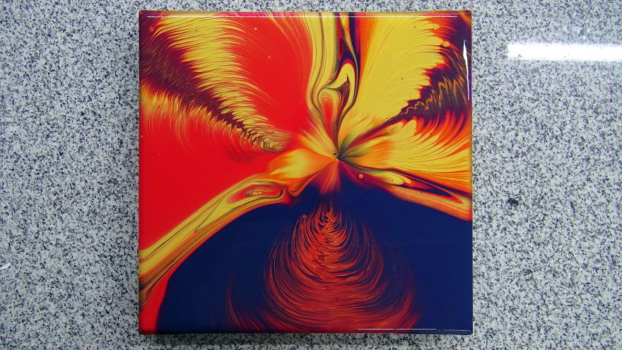 Wild West ~ Acrylic Pour Painting ~ Straight Pour Over Cup Bottom ~ Spin Art Wild West ~ Acrylic Pour Painting ~ Straight Pour Over Cup Bottom ~ Spin Art