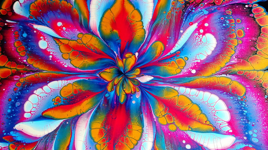 Cup Bottom Reverse Flower Dip ~ Acrylic Pour Flower Painting Cup Bottom Reverse Flower Dip ~ Acrylic Pour Flower Painting