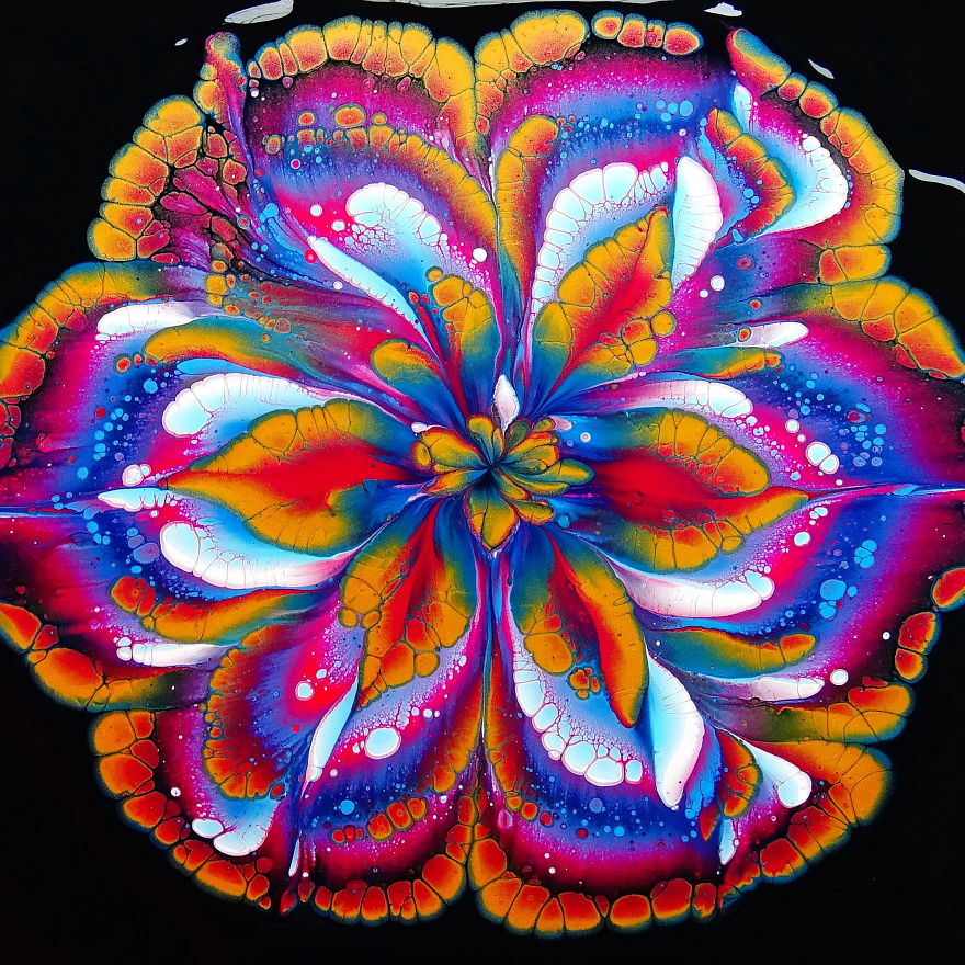 Cup Bottom Reverse Flower Dip ~ Acrylic Pour Flower Painting Cup Bottom Reverse Flower Dip ~ Acrylic Pour Flower Painting