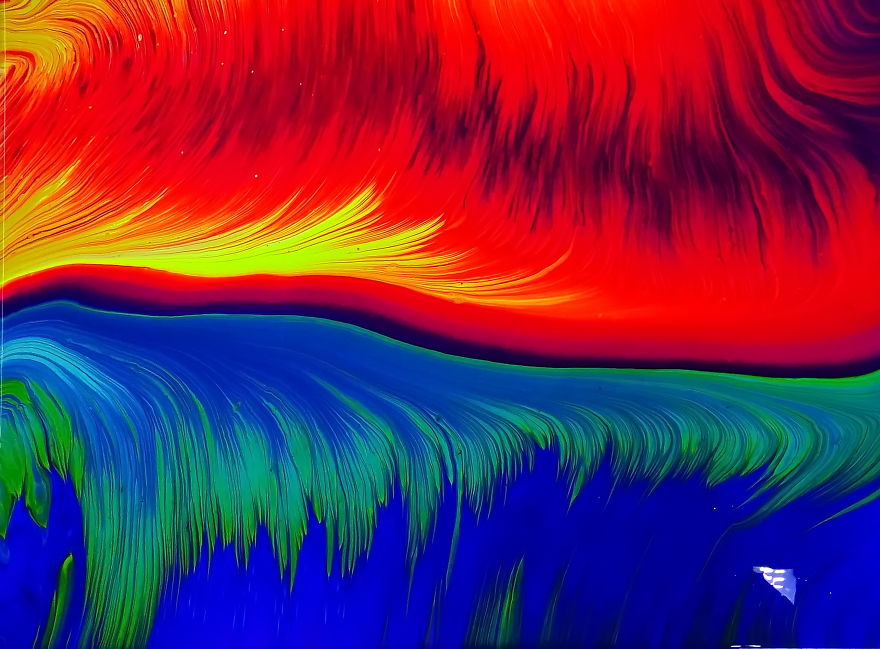Sunset ~ 2 Cups Straight Pour Over Cup Bottom ~ Fluid Art Technique Sunset ~ 2 Cups Straight Pour Over Cup Bottom ~ Fluid Art Technique