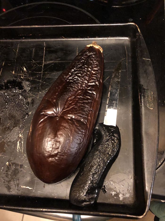 My Own Invention: Eggplant With A Side Of Melted Knife