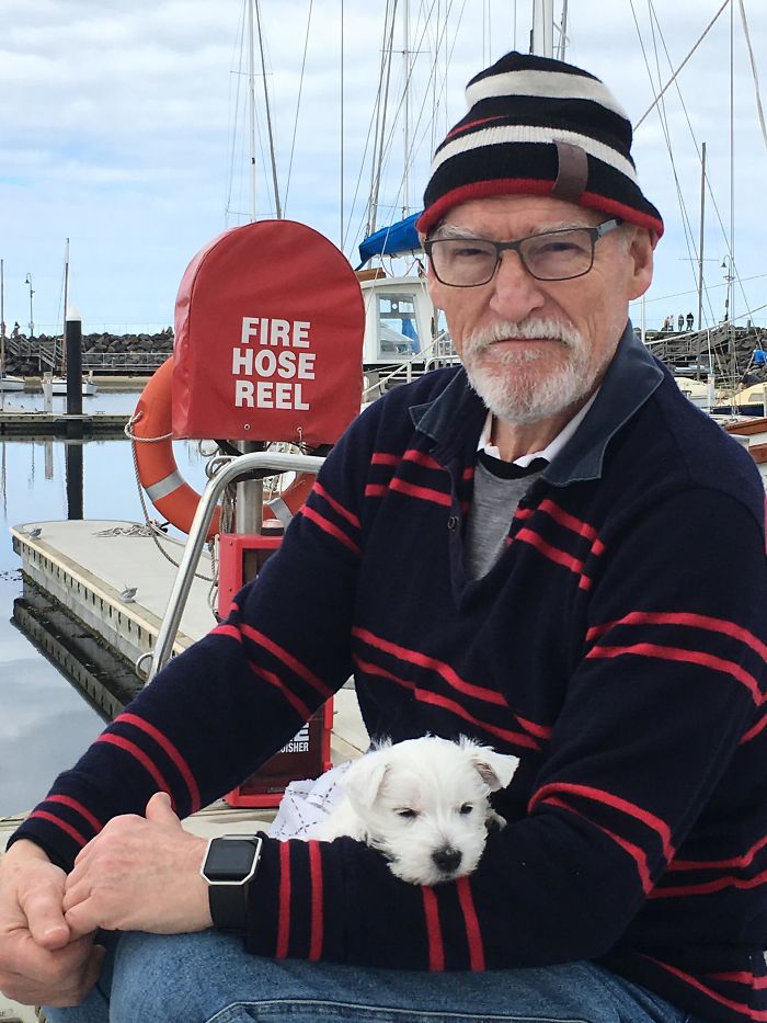 He’s Never Been A Dog Person. Ever. And Now My Dad Takes Yuki Sailing And Talks To Her Wherever They Go