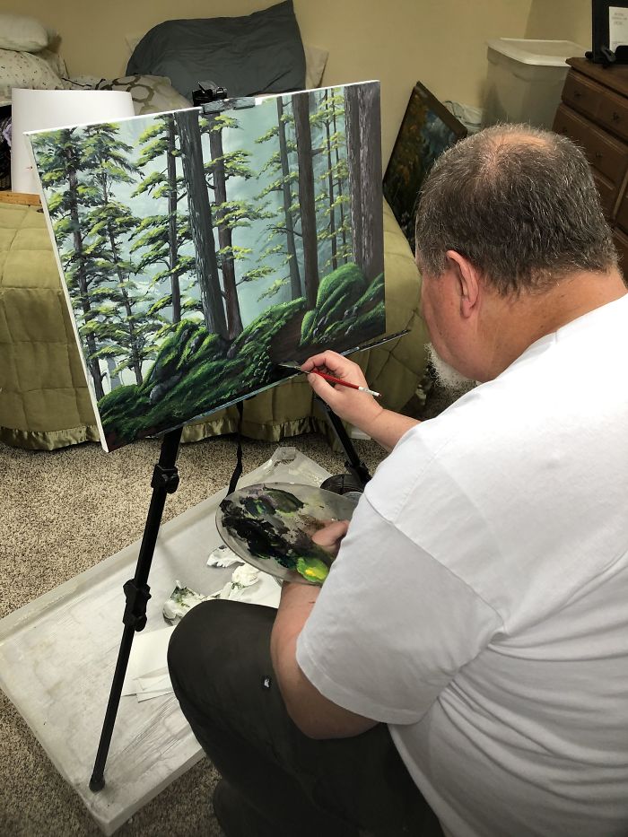 My Dad Hasn’t Painted In Over 30 Years. Now That He’s Retired He Decided To Pick Up A Brush Again