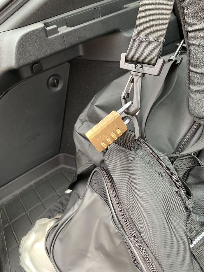Never Leave Your Gym Lock At The Gym Again By Using It As A Carabiner To Hold Your Bag Together. If You Try And Walk Off Without It, The Unhooked Strap Will Alert You To Its Absence
