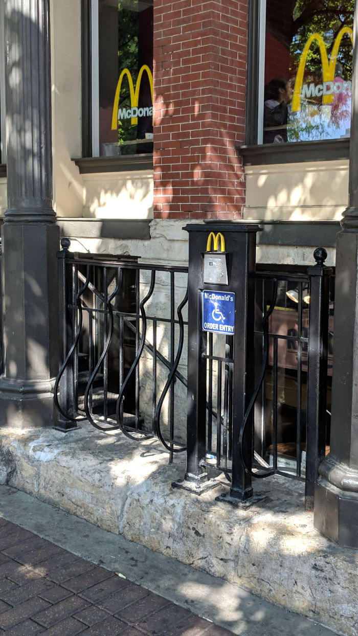 This McDonald's In San Antonio, TX Has An Order Intercom System For Individuals With Disabilities Who Can't Climb The Stairs To The Entrance