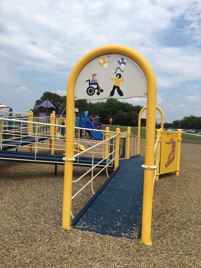 This Park Has Ramps Throughout It So Kids In Wheelchairs Can Play Too