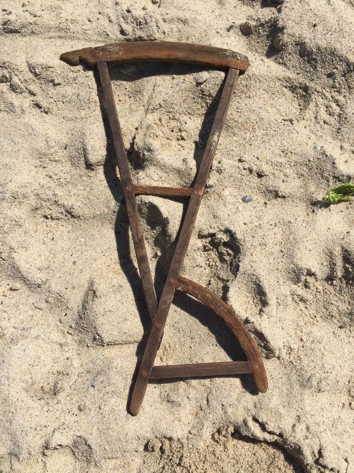 Found This Washed Up On A Beach In Massachusetts. It’s Wooden And Looks Handcrafted. Maybe A Piece Of A Chair?