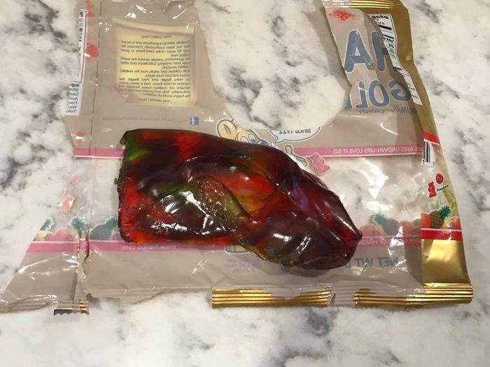 This Is What Happens When You Leave A Pack Of Gummy Bears In An 105 Degree Car
