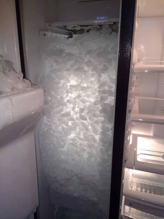 Cuando sacas la bandeja de hielo de un congelador que fabrica hielo automáticamente