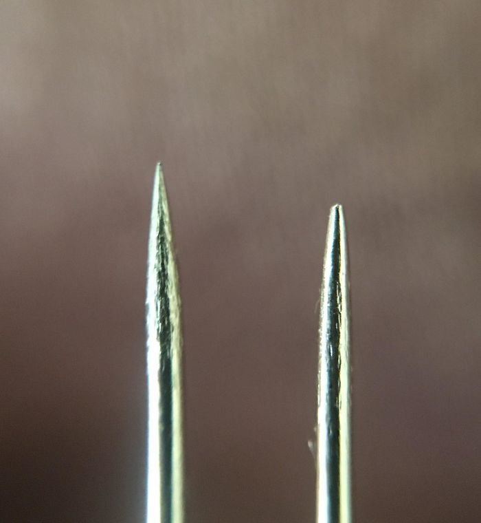 New Sewing Needle vs. Sewing Needle After Four Months Of Sewing