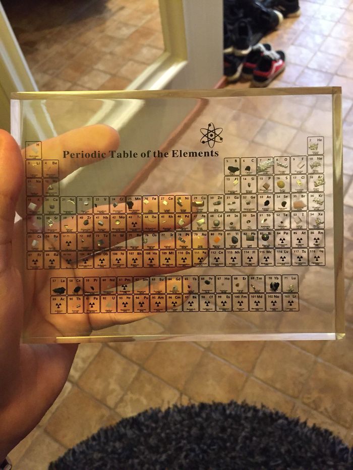Mi padre tiene una tabla periódica con los elementos reales