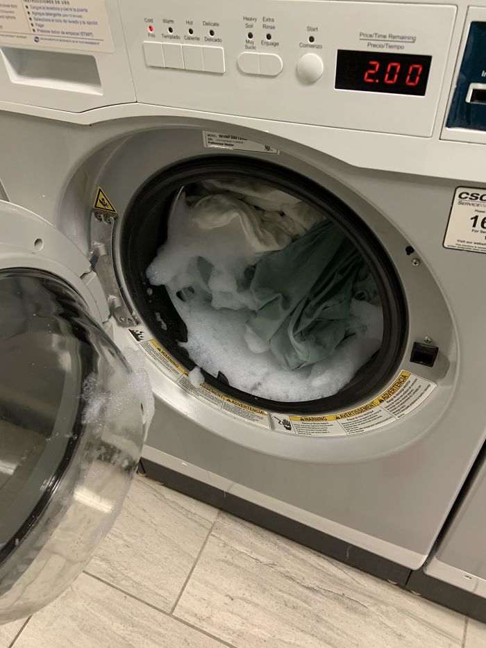 Someone Put Their Laundry Detergent In My Washer When My Clothes Were Almost Done. I Had To Wash My Blankets 2 Times After This To Get Their Detergent Out