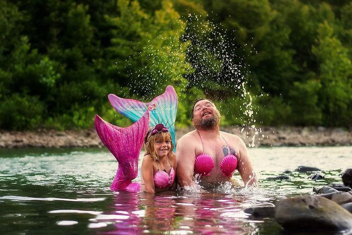 When Your Daughter Wants You To Join In Her Mermaid Photoshoot You Do Not Tell Her No
