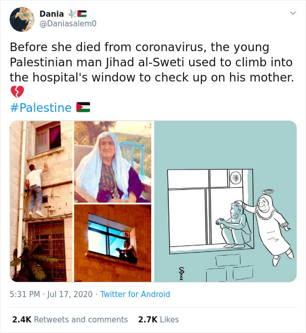 Man Climbs Up Hospital Wall And Watches Over His Mom From Outside The Hospital Day And Night Until She Dies Due To Coronavirus
