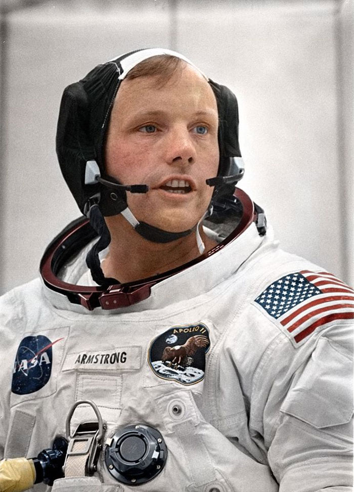 Neil Armstrong, primer hombre en la Luna, entrenando para la misión Apolo