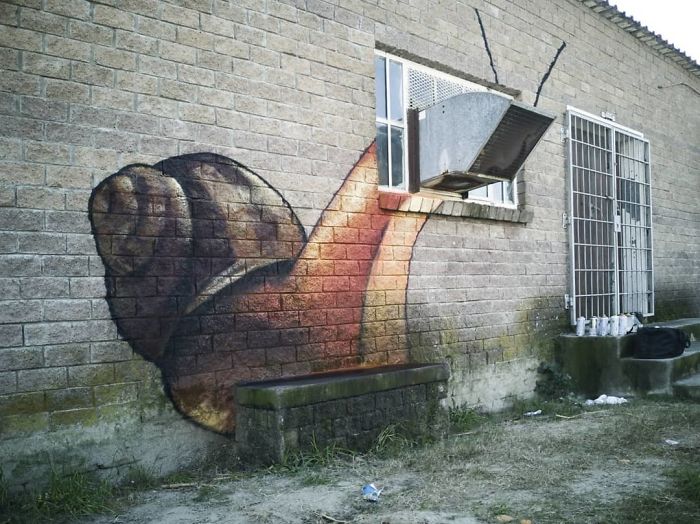 ‘Falko One’ From South Africa Makes Non-Intrusive Graffiti That Interacts With Its Surroundings (40 Pics)