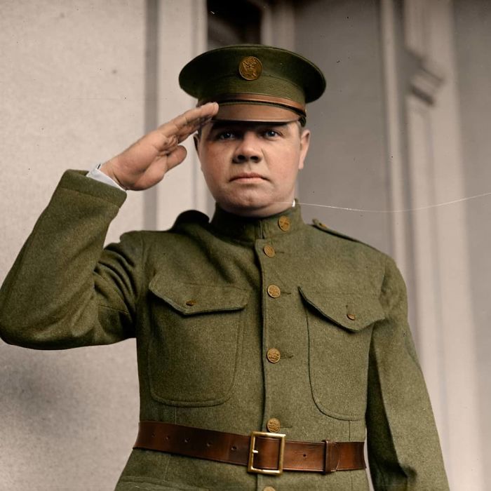 Babe Ruth - This Photo, Taken On May 28, 1924, Shows 'The Babe' As A Newly Enlisted Private In The 104th Field Artillery Of The New York National Guard