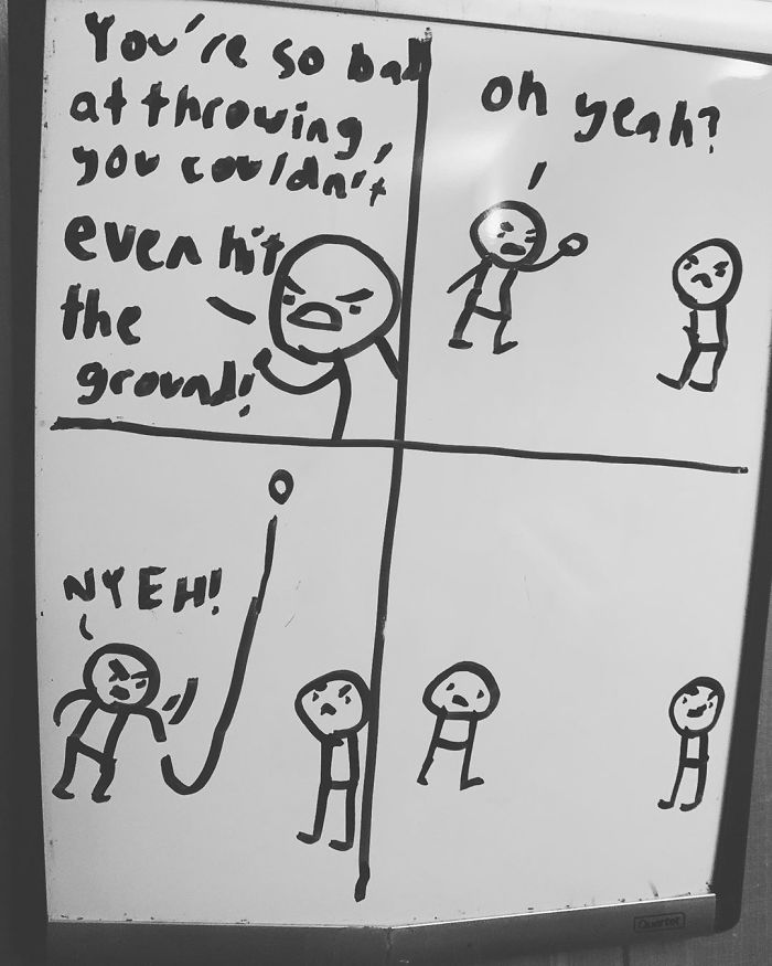 14-Year-Old-Draws-Comics-On-Whiteboard-Jakes-Door