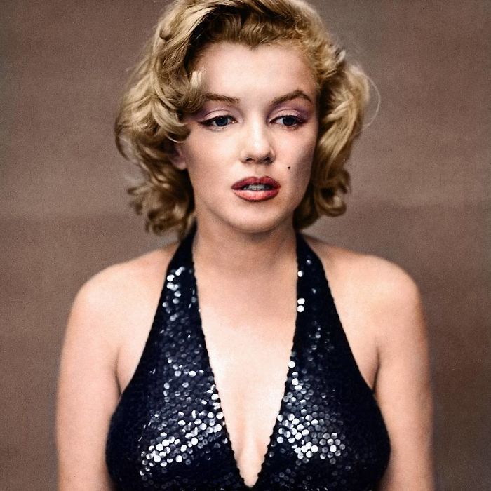 Marilyn Monroe After A Party. A Rare, Solemn Moment Of Quiet For The Otherwise Boisterous Personality