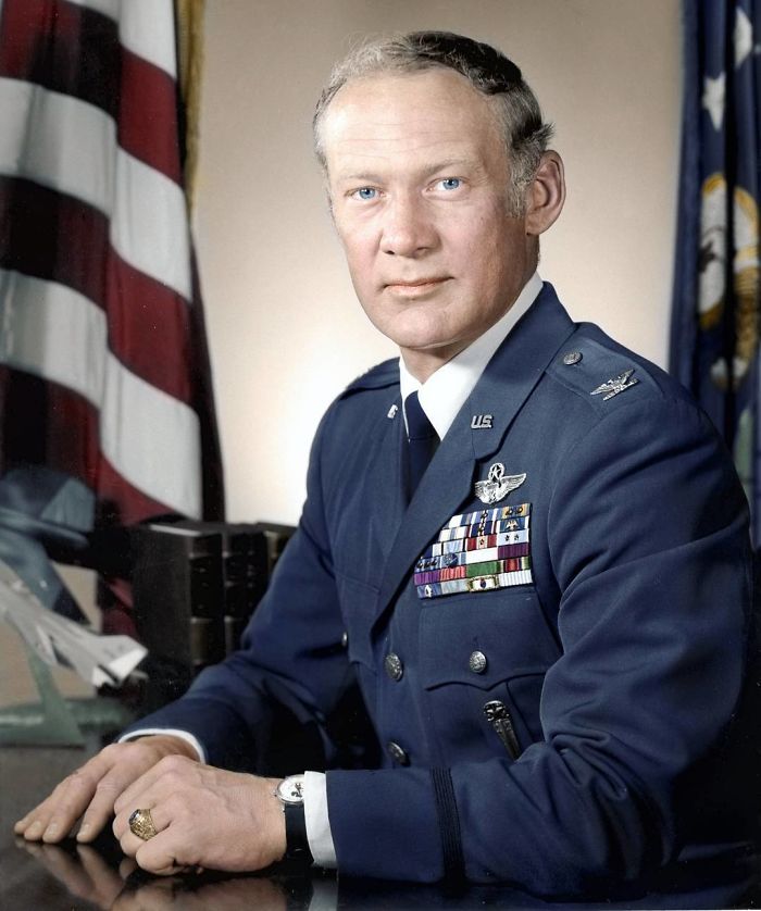 Buzz Aldrin, The Second Man On The Moon, Seen Here As Commandant Of The Air Force Test Pilot School, Ca. 1963