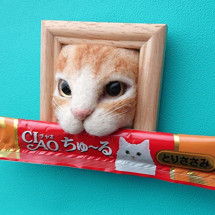 Artist Creates Realistic 3D Frames Of Cats And They Are Perfect!