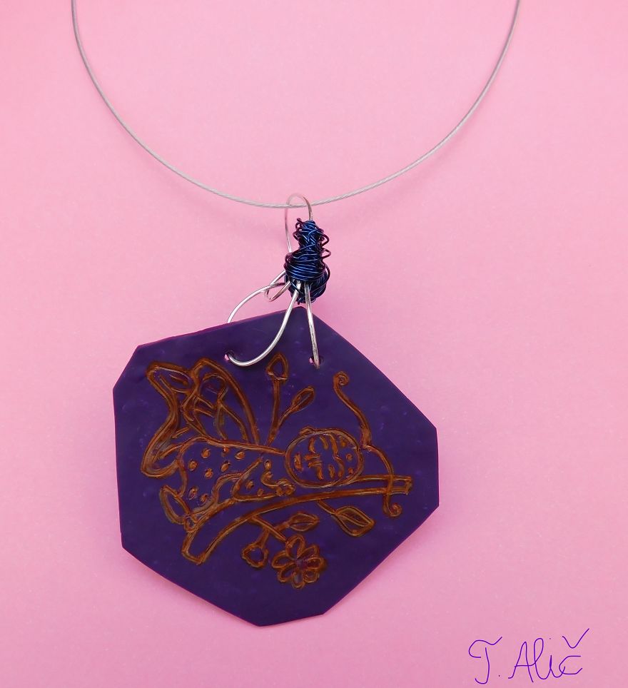 Handmade Necklace: Sleeping Ladybug