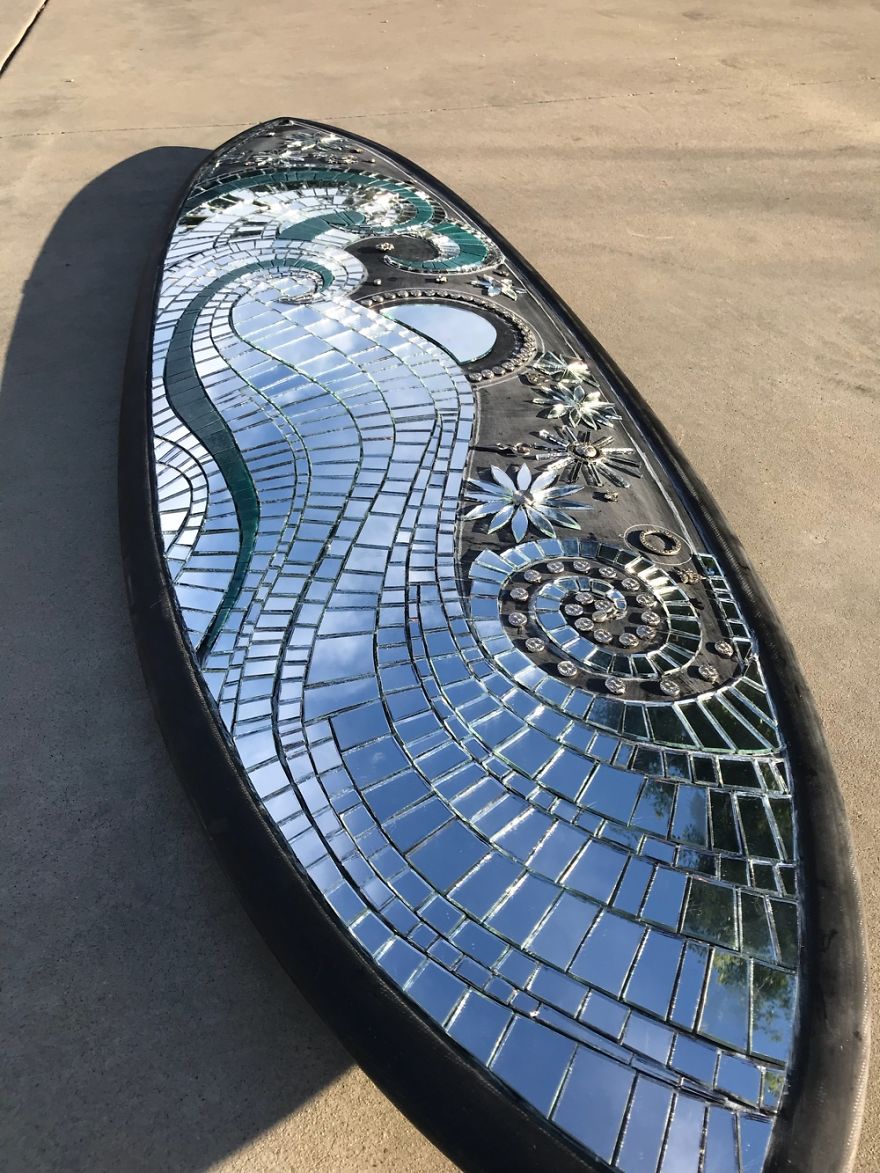 I Create Mosaic Designs On Surfboards (27 Pics)