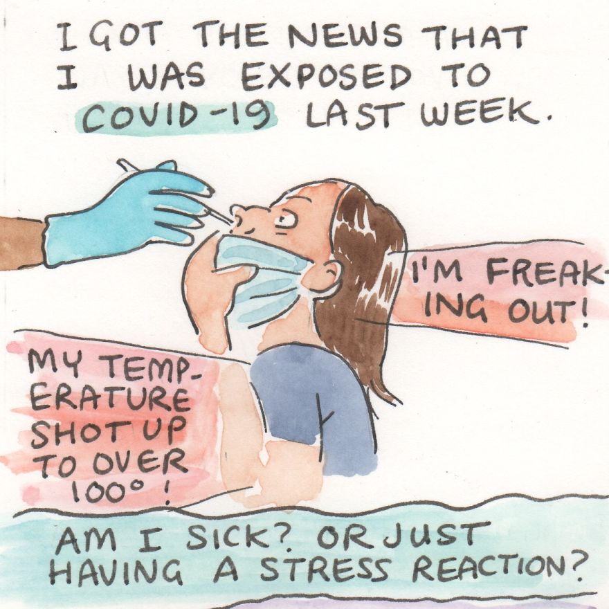 In This Comic, I Face My Big Feelings About COVID Test Results (10 Pics)