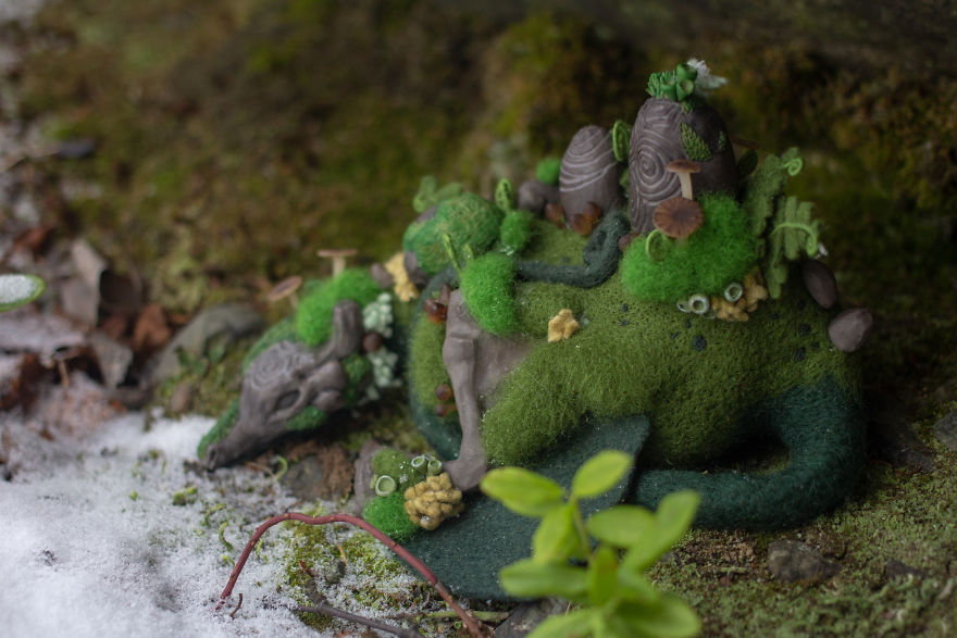 I Make These Adorable Felted Dragons Inspired By The Nature Around Me