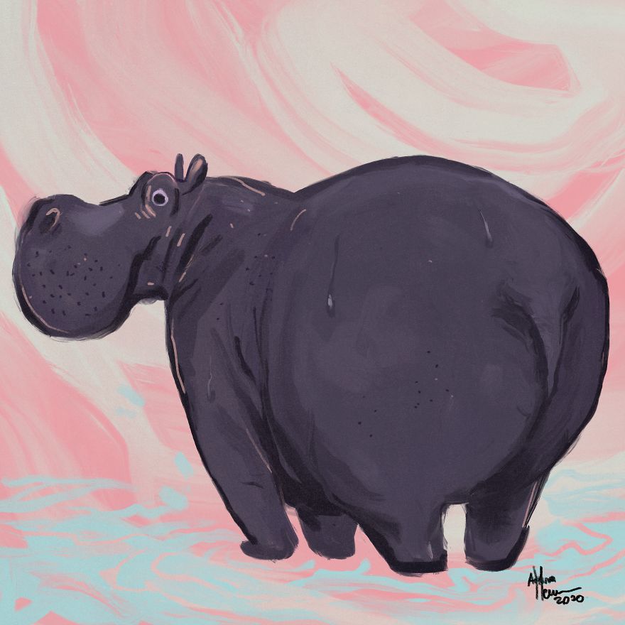 I Illustrated This Chonky Animals Series (13 Pics)
