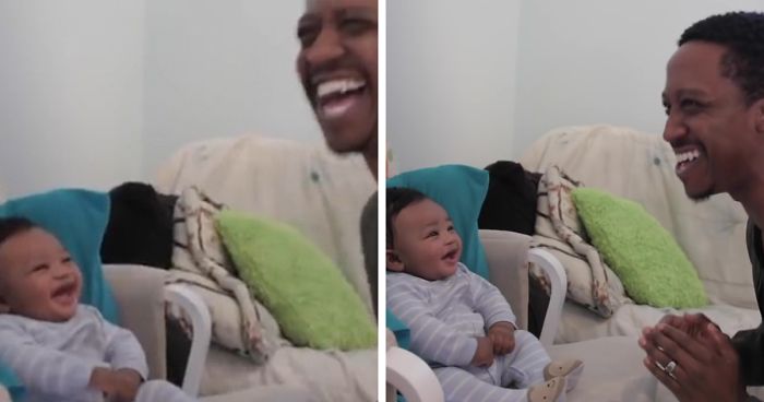 Dad Tries To Challenge His 5-Month-Old Son Into A Rap Battle, Gets Defeated By His Laughter