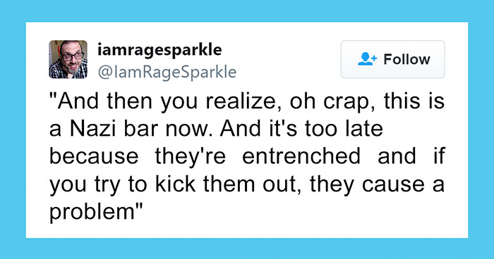 Bartender Savagely Kicks A Polite Nazi Customer Out Of His Bar And Explains Why It’s Important To Do So