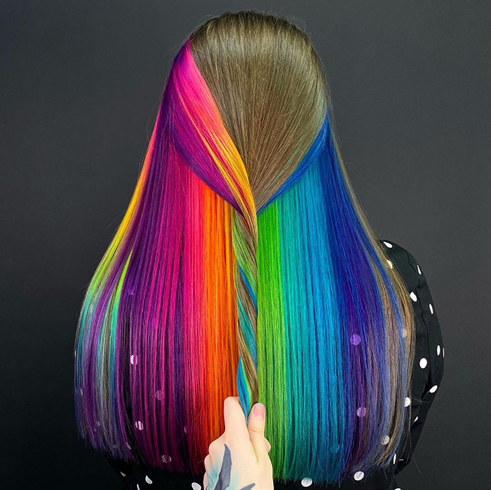 30 Bright, Rainbow-Colored Hairstyles By Russian Artist Snezhana  Vinnichenko | Bored Panda
