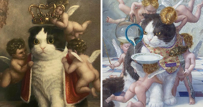 This Artist Captures The True Royalty Of Cats With His 11 Classical-Style Oil Paintings
