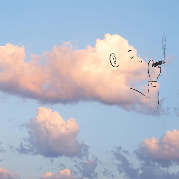 Artist Posts Funny Cloud Doodles On Twitter, People Like Them So Much That They Respond With Their Own Doodles