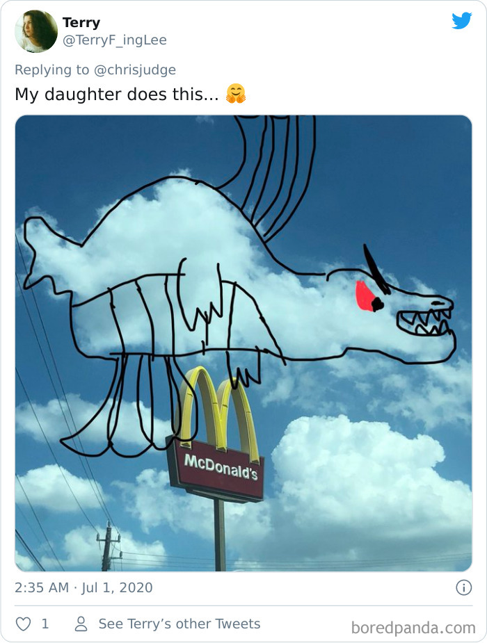 Artist Posts Funny Cloud Doodles On Twitter, People Like Them So Much That They Respond With Their Own Doodles
