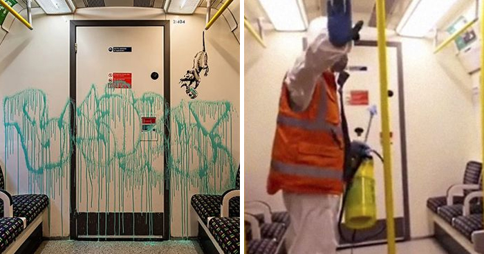 Banksy Sends A Lockdown Message By Spray-Painting The London Underground