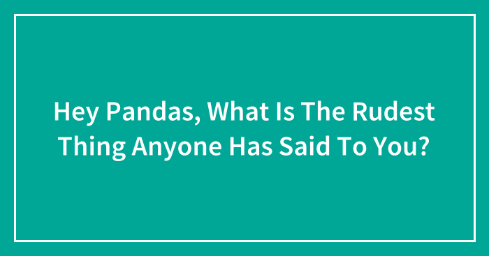 Hey Pandas, What Is The Rudest Thing Anyone Has Said To You? (Ended)