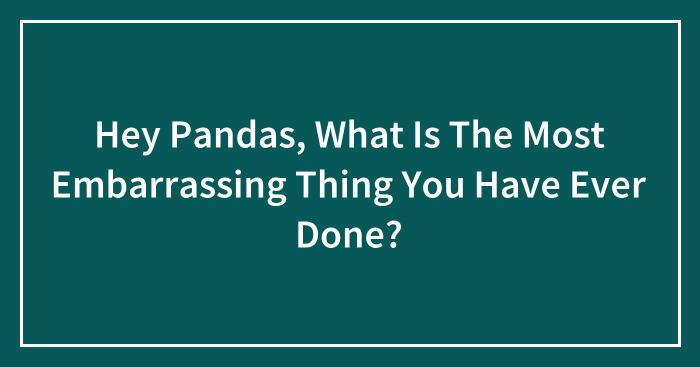 Hey Pandas, What Is The Most Embarrassing Thing You Have Ever Done? (Closed)