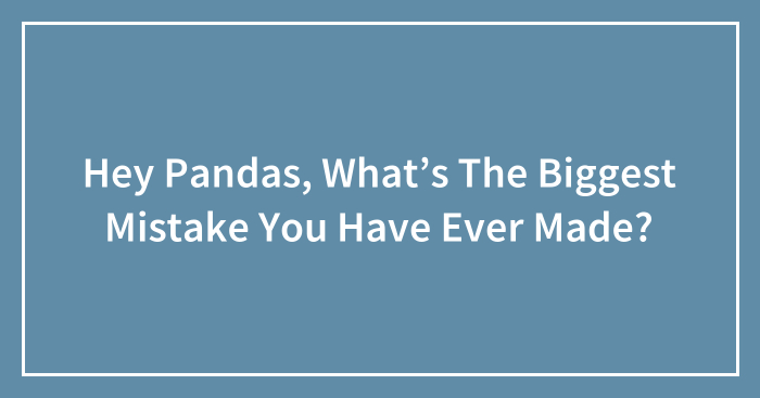 Hey Pandas, What’s The Biggest Mistake You Have Ever Made? (Closed)