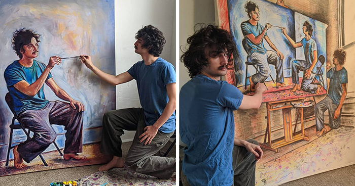 This Guy Created The “Inception” Of Paintings By Creating A Series Of Portraits In Portraits Of Himself