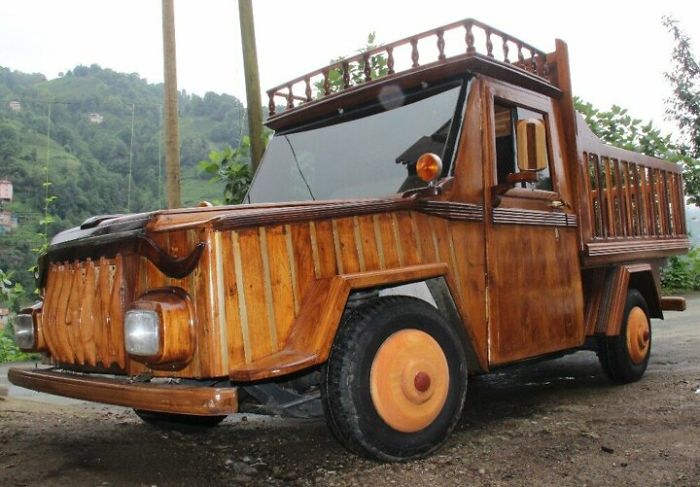 A Woodmaster From Rize, Turkey Did A Very Fancy Real Size Wooden Pickup Truck That Everybody Needs To See It!