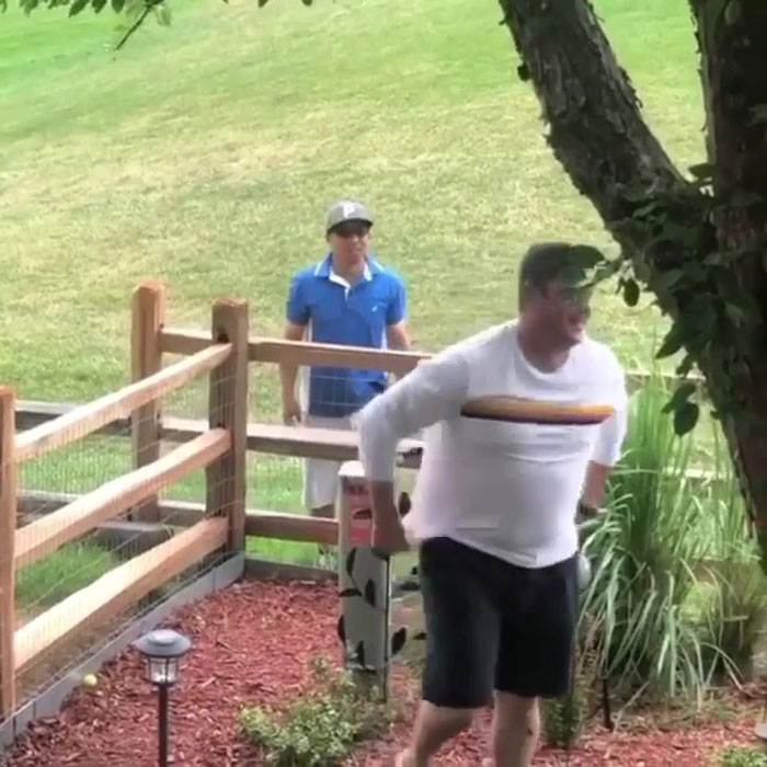 Dad Pulls An Ultimate Dad Joke On A Golfer By Pretending That His Golf Ball Hit Him In The Head