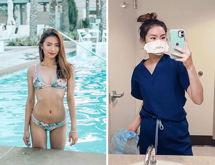 Female Medical Professionals Are Posting Pics Of Them Wearing Bikinis Vs. Work Clothes To Shame Sexist Study